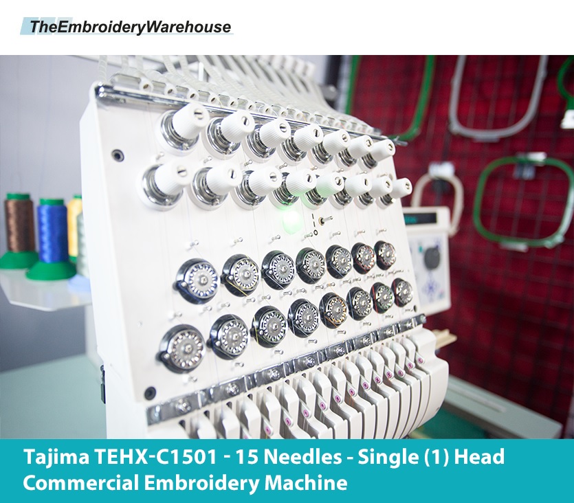 Tajima TEHXC1501 1 Head 15 Needles Commercial Embroidery Machine